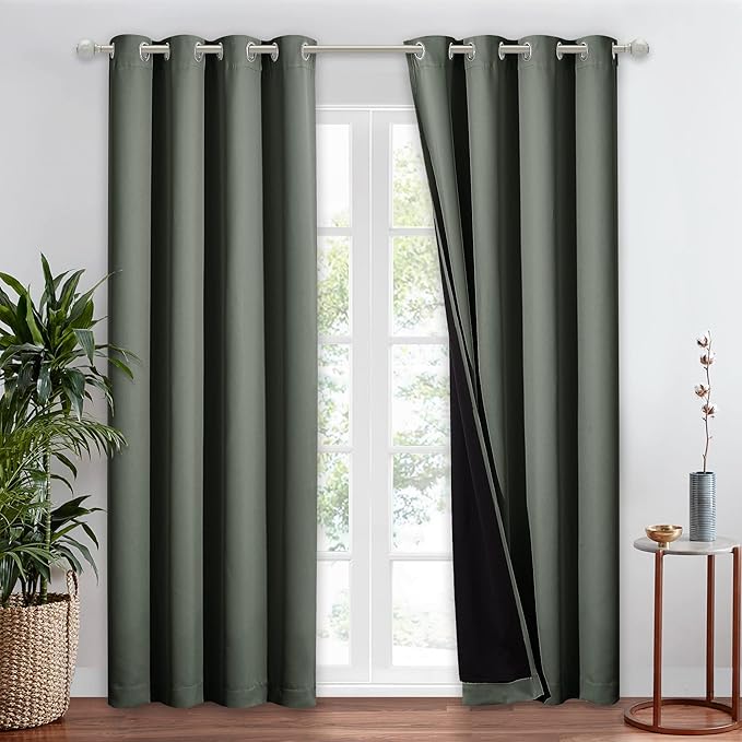 NICETOWN Dark Mallard 100% Blackout Window Curtain Panel, Cold and Full Light by NICETOWN