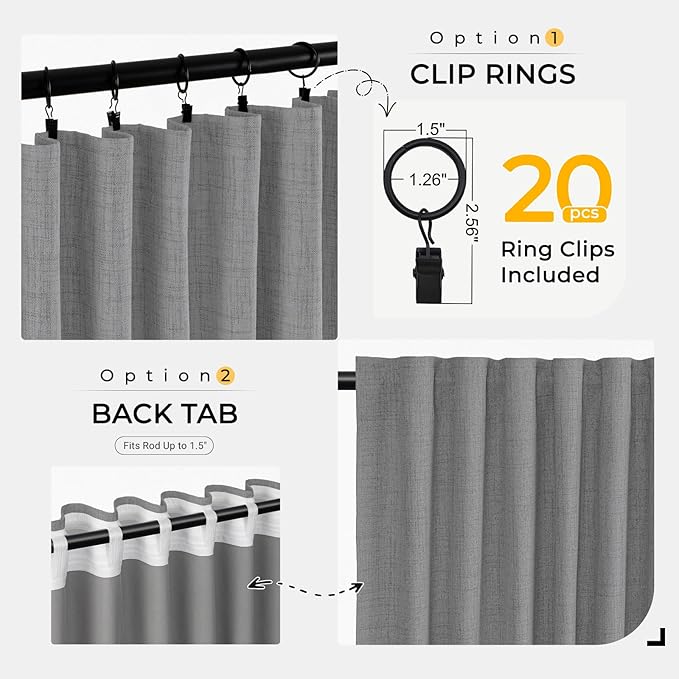 INOVADAY Thermal Sliding Door Curtains 100% Blackout Curtains - Image 4
