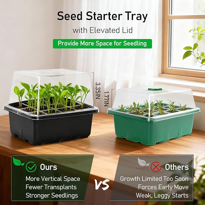 MIXC Seed Starter Tray with Elevated Lid, 120 Cells Seed Starter Kit with - Image 2