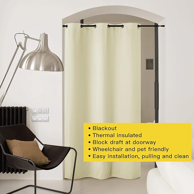 NICETOWN Closet Curtain for Bedroom Door Privacy, Faux Folding Accordion Doors - Image 8