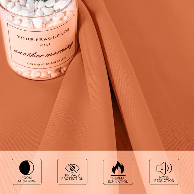 MYSKY HOME Burnt Orange Door Curtains - Image 5