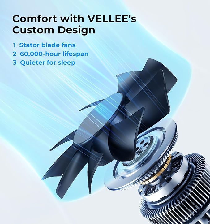 VELLEE Quiet Register Booster Fan Fits 4" x 12", 10-Speed Smart Heating Cooling - Image 4