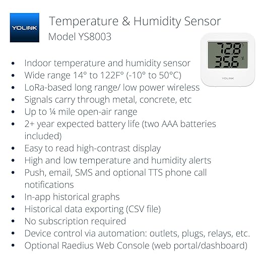 YoLink SpeakerHub & Two Temp/Humidity Sensors Starter Kit – Audio Hub Plays - Image 2