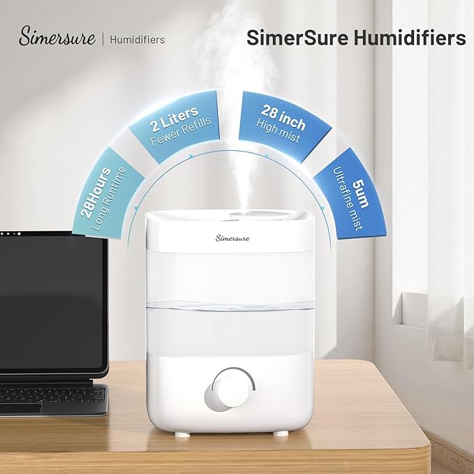 Top Fill Humidifier, 2L Water Tank - Image 2