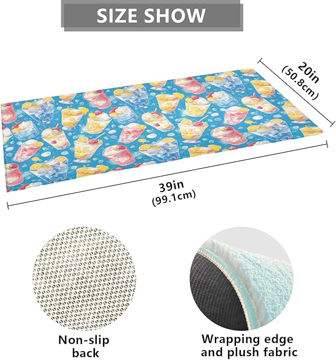 Summer Drink Cool Ice Blue Decorative mats - Image 3