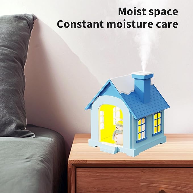 Christmas Village Houses Humidifier 500ml, Cute Snow House Cool Mist Humidifier - Image 4