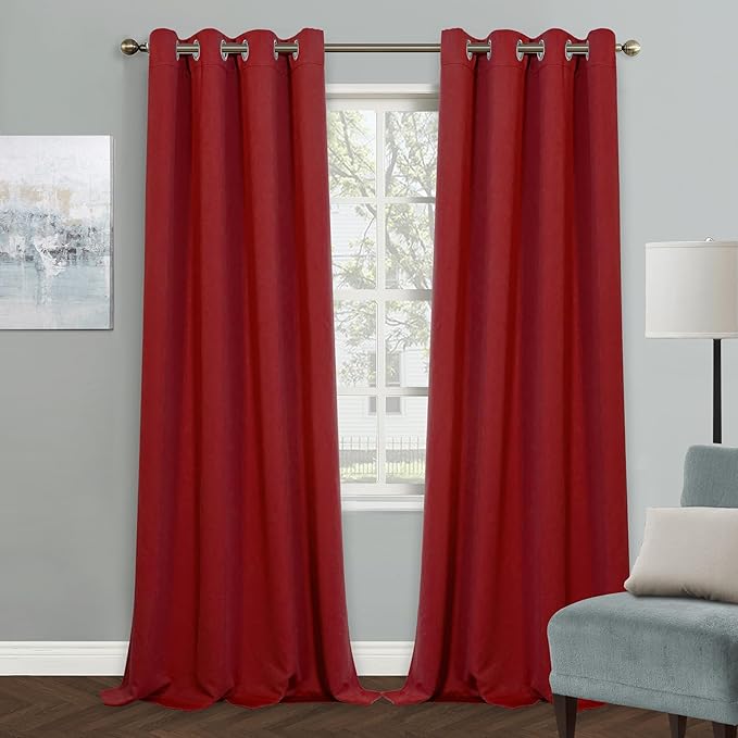 MYSKY HOME Blackout Curtain for Bedroom, Grommet Room Darkening Curtain by MYSKYHOME