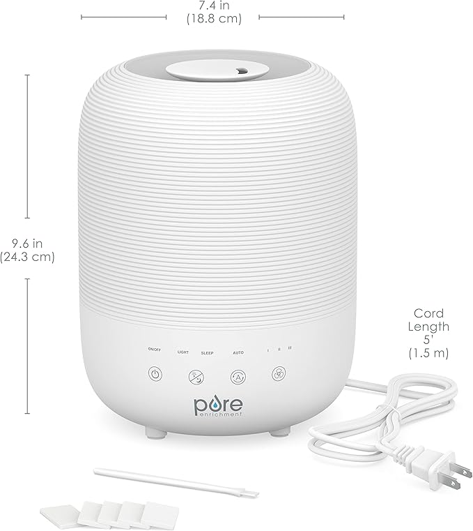 Pure Enrichment® HUME™ Sense Top Fill Humidifier – Large 3L Tank, Auto Mode - Image 6