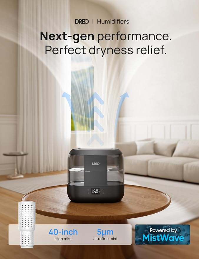 Dreo Smart Humidifiers for Bedroom-Filter Included, Top Fill 4L Humidifier - Image 4