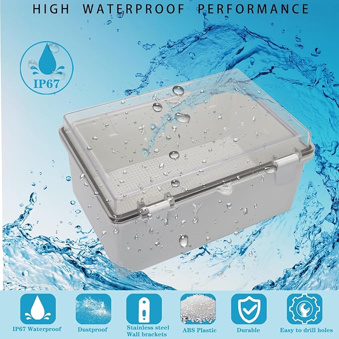 Waterproof Outdoor Electrical Box Junction Box Weatherproof IP67 ABS Plastic - Image 2