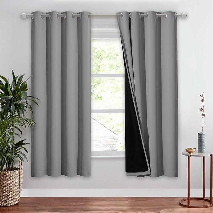 NICETOWN Silver Grey Full Shade Curtain Panel, Energy Smart & Noise Blocking by NICETOWN