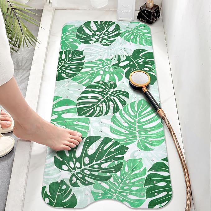Tropical Leaves Bathtub Mat Non Slip, Boho Bath Tub Mat Baby Bath Mats - Image 6