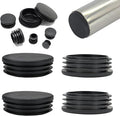 2-3/8" Plastic Hole Plugs Black -Round Chair Leg Caps, Flush Mount Pipe Plugs by EASYEAH