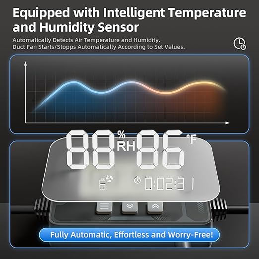 4 Inch Inline Duct Fan with Humidity Sensor and Remote, Upgraded 6-speed - Image 5