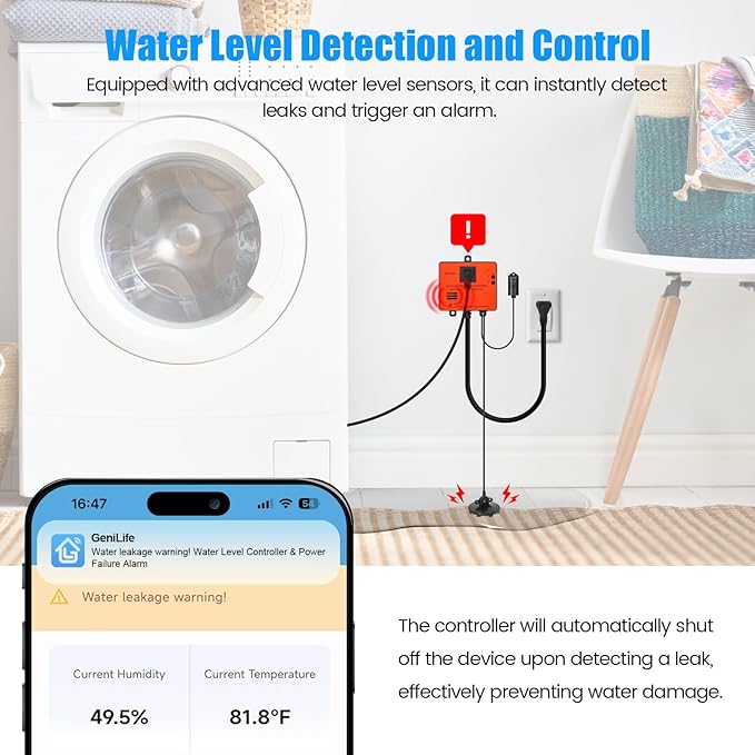 Ortis WiFi Power Failure & Water Leak Alarm, Real-Time Monitoring of Water Level - Image 2