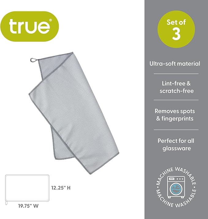 True Microfiber Towels, Wine Glass Polishing Cloths, Streak Free Microfiber - Image 3