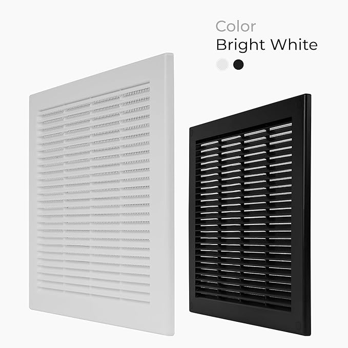5-Pack 12" x 12" Square Air Vent Cover – White Plastic Vent Deflector - Image 2