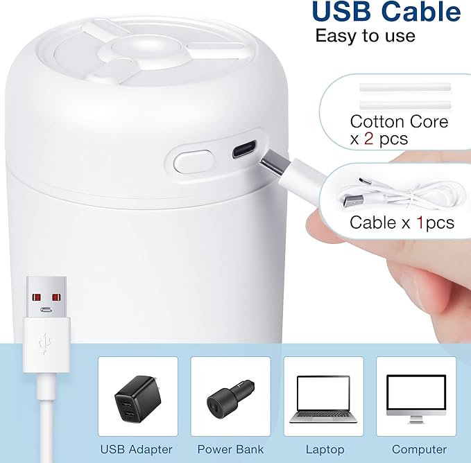 Portable Mini Humidifier, 300ml USB Cool Mist Small Humidifier - Image 7