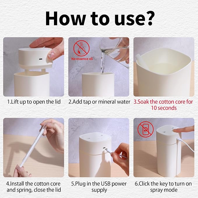 Small Humidifier for Plants, Mini Humidifiers for Bedroom, Portable Humidifiers - Image 8