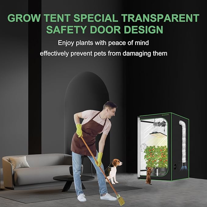 MELONFARM 34"x34"x72" Grow Tent, Double Transparent Viewing Door Indoor Grow - Image 9