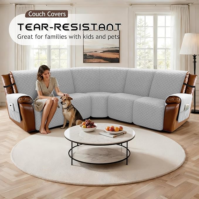 Arfntevss Waterproof Recliner Sectional Couch Covers - Image 7