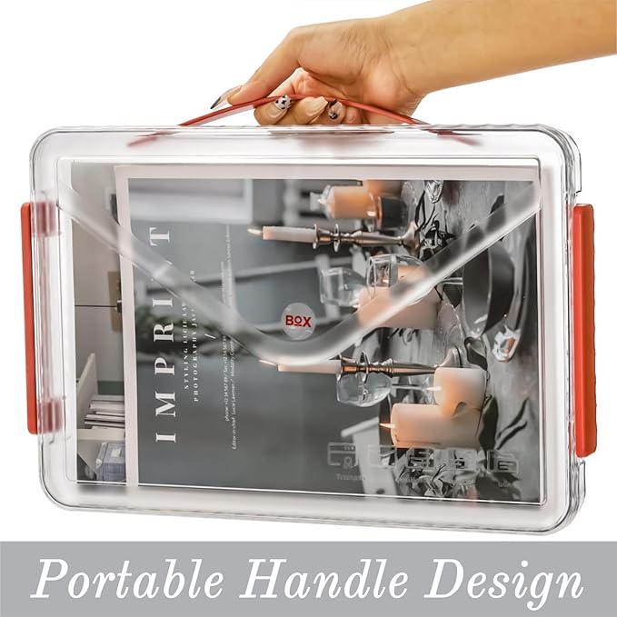 Set of 3 Portable Paper Storage Box Organizer, Stackable Document Box Project - Image 4