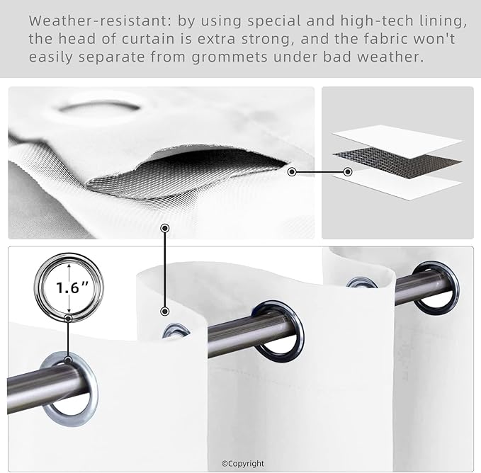 Waterproof Outdoor Curtain W105 x L108 - Image 3