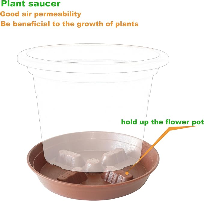 4 Pack Plant Saucer 10 inch, 8 12 14 17 inch, Plant Stand Plastic Plant Saucers - Image 3