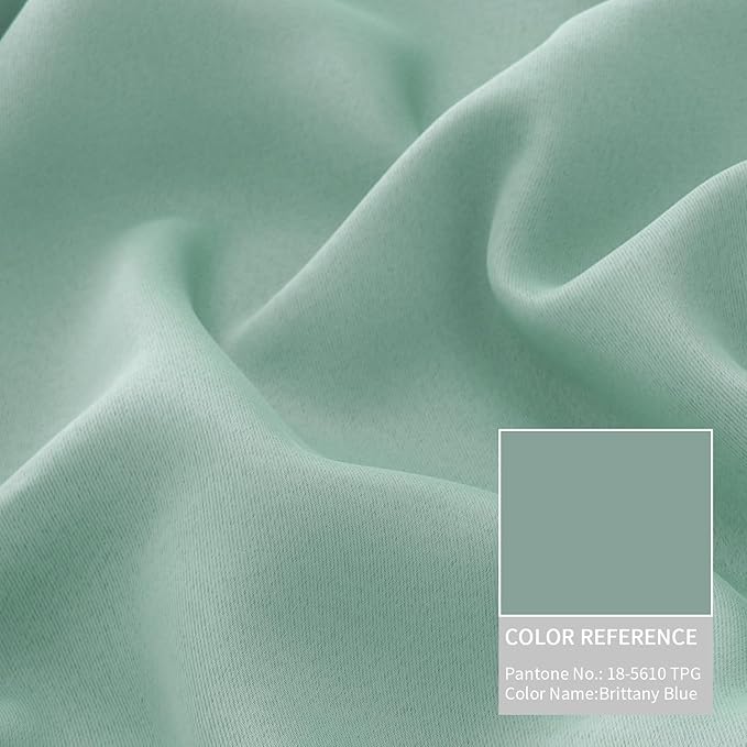 BGment Frosty Green Blackout Curtains 95 Inches Long 2 Panels Set - Image 8