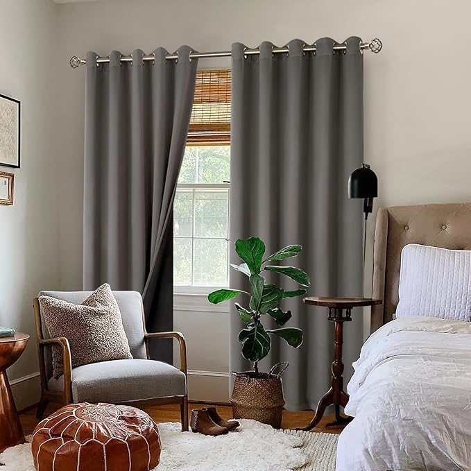 BGment Grey Blackout Curtains 84 Inches Long 2 Panels Set - Image 2