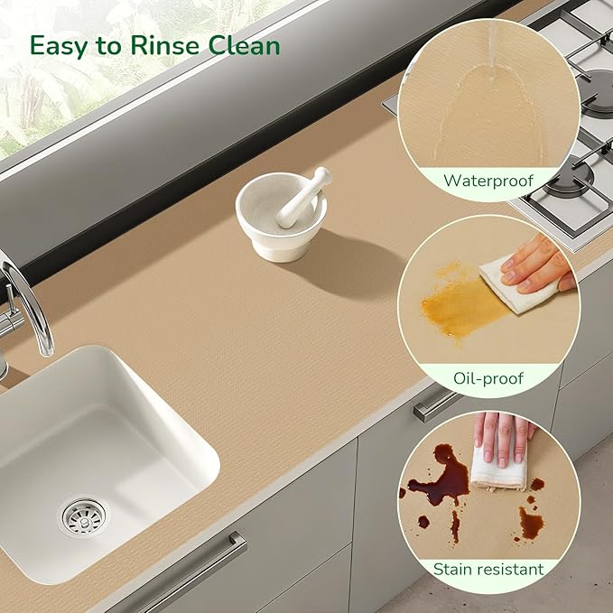 Drawer and Shelf Liner for Kitchen, Non-Slip Non-Adhesive Cabinet Liners for - Image 4