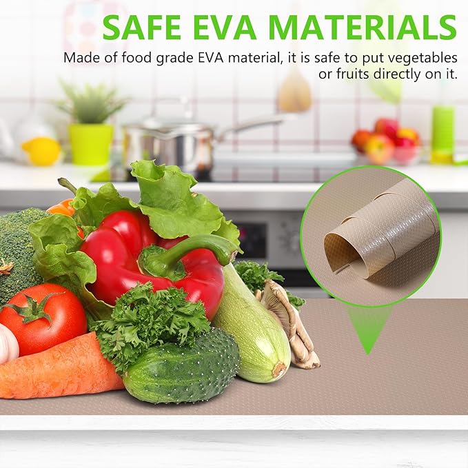 Beige Shelf Liners for Kitchen Cabinets Non Adhesive Drawer Liner for Bathroom - Image 2