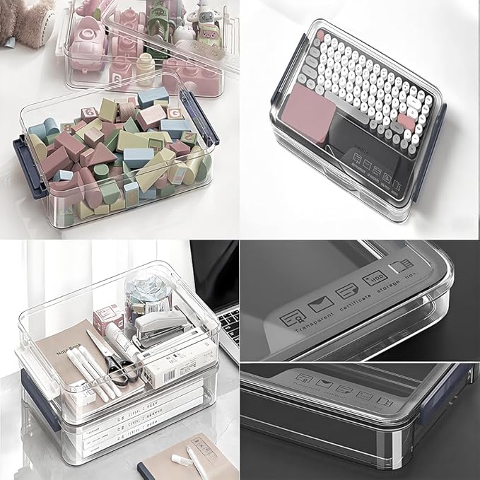 2 Pcs Plastic Portable Project Case, Scrapbooks, Art Supplies - Image 6