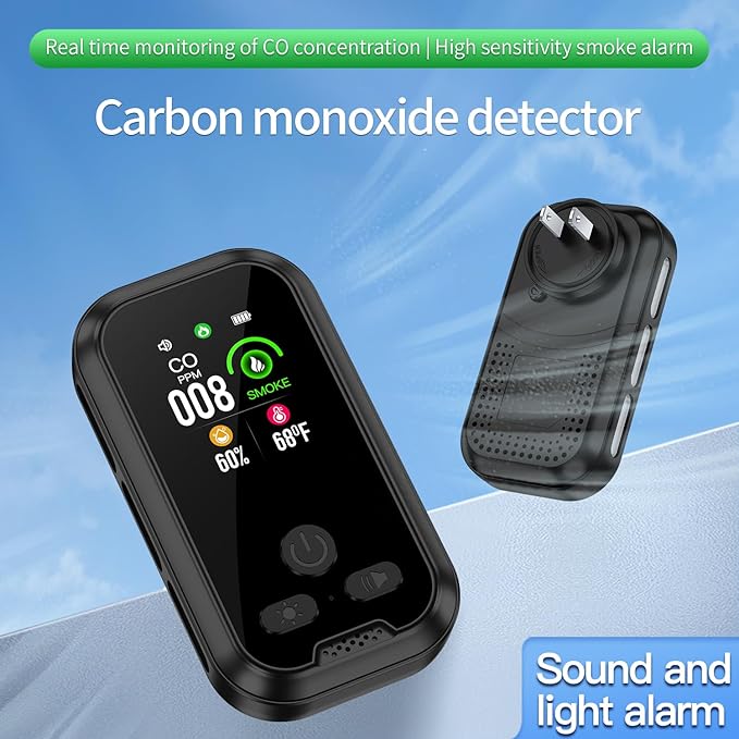 2-Pcs 4IN1 Plug in Smoke & Carbon Monoxide Detector Combination Builti-in 2000 - Image 3