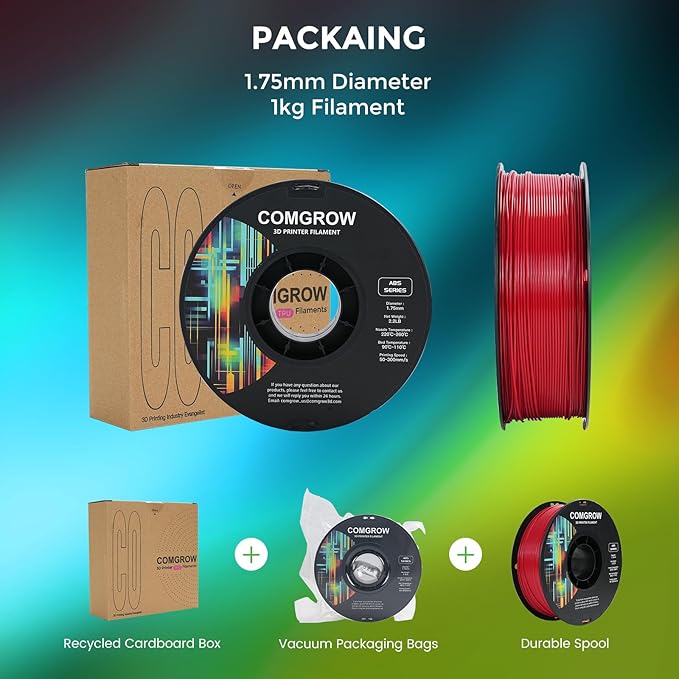 Comgrow ABS 3D Printer Filament, Heat Resistant, +/- 0.02mm Dimensional Accuracy - Image 5