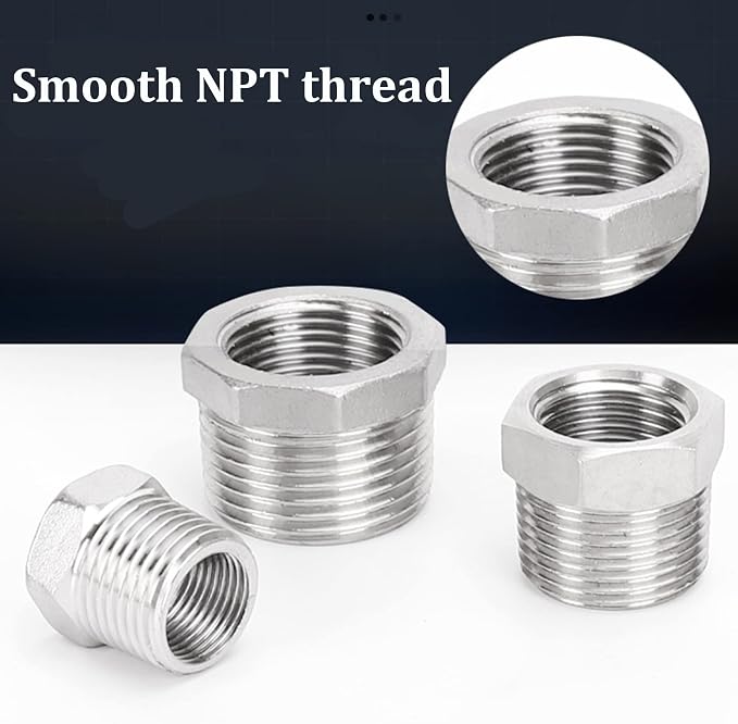 2 Pcs Reducer Hex Bushing, 304 Stainless Steel 1" Male NPT to 3/4" Female NPT（ - Image 6