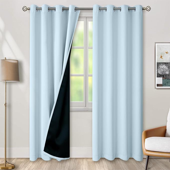 BGment Baby Blue 100% Blackout Curtains by BGment