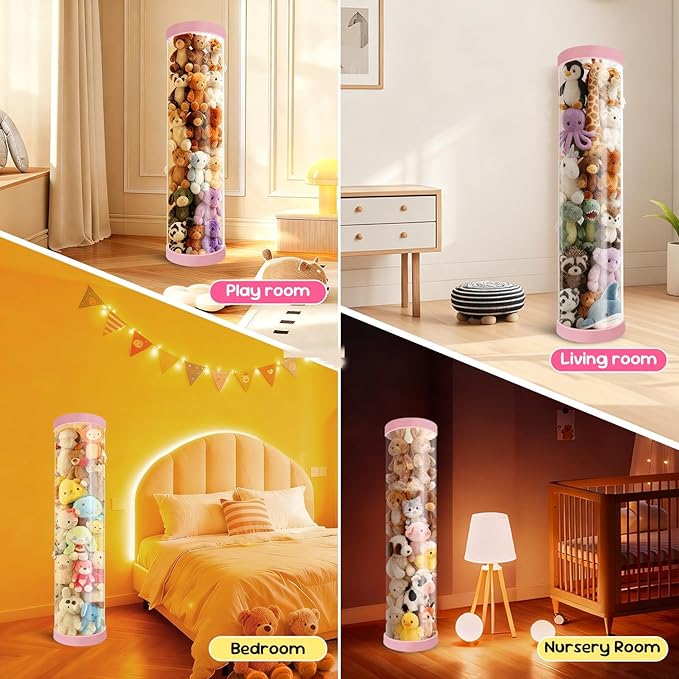 Stuffed Animal Storage Tube, 47x11 Inch Large Capacity Toy Storage Organizer - Image 3