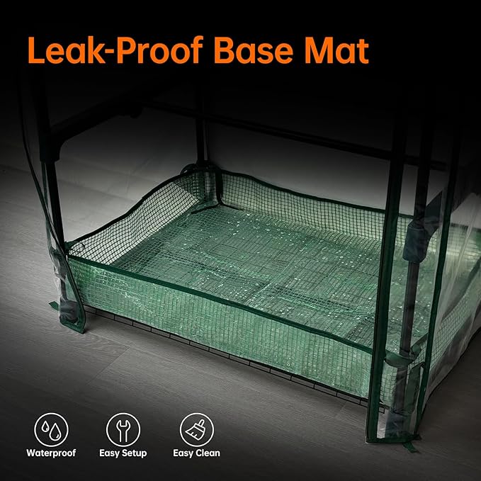 Bstrip Indoor Greenhouse with Grow Lights, PVC Tent with Waterproof Base Mat - Image 7