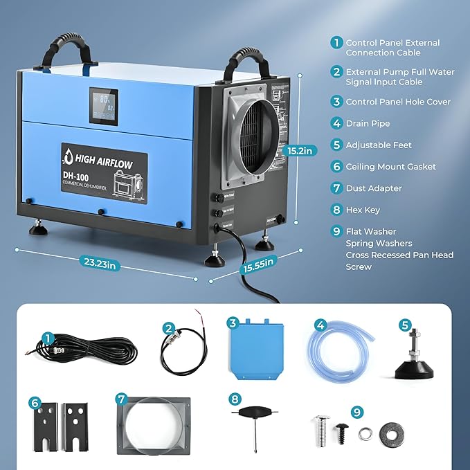 EUHOMY 190 Pint Crawl Space Dehumidifier - Image 7