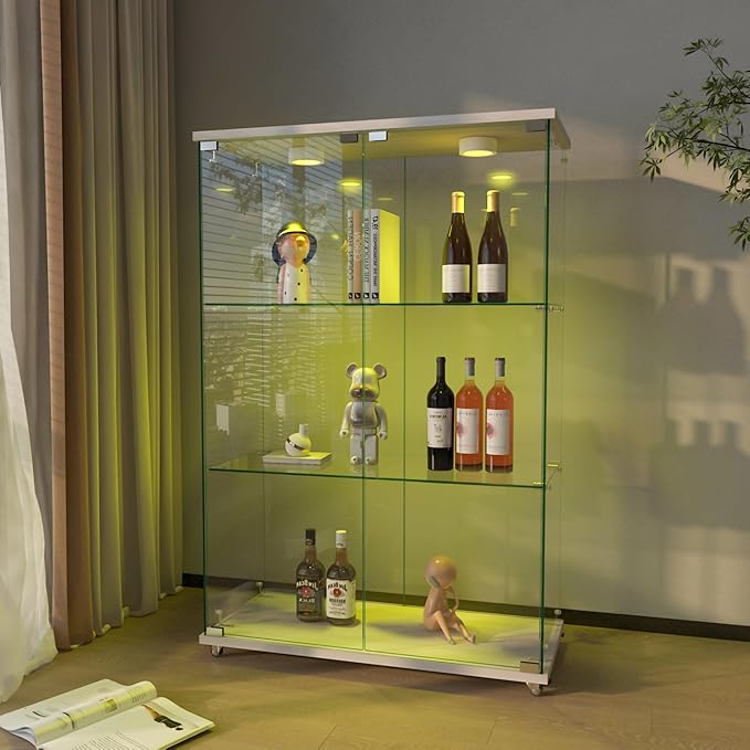 Yoluckea 3-Tier Glass Display Cabinet - Image 7