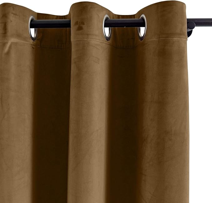 ChadMade Blackout Lined Premium Velvet Curtain Jave 50Wx108L Inch, Eyelet - Image 2