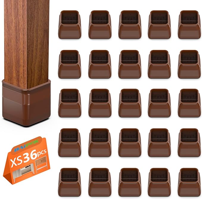 36pcs Square Chair Leg Floor Protectors, Felt Pads Chair Leg Protectors by BAIPOK