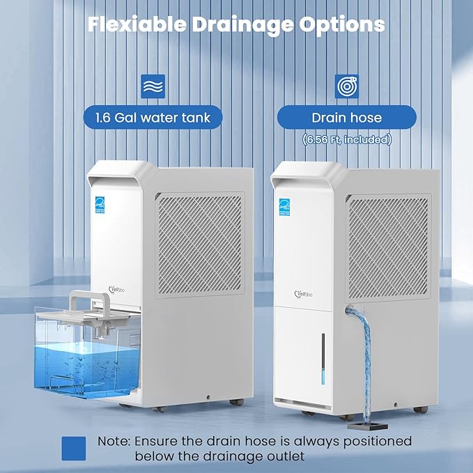 2000 Sq.Ft Most Efficient Energy Star 2025 Dehumidifier, Vellgoo 25 Pint/D - Image 5