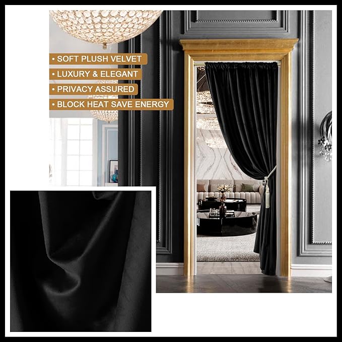 XTMYI Black Blackout Curtains 80 Inch Long - Image 5