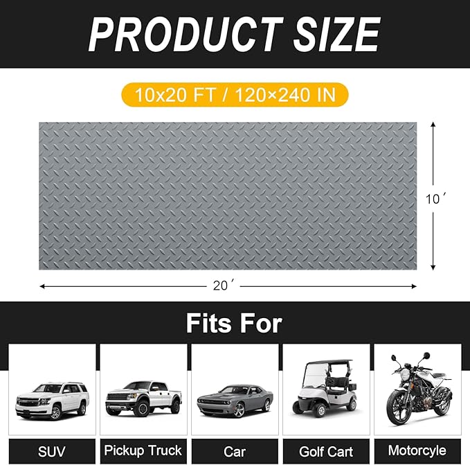 10x20 FT Garage Floor Mat, 2.8mm Thickened Flooring Roll - Image 2