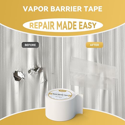 Vapor Barrier Tape 4 Rolls, 9 mil White polyethylene Tape, Moisture Sealing and - Image 4