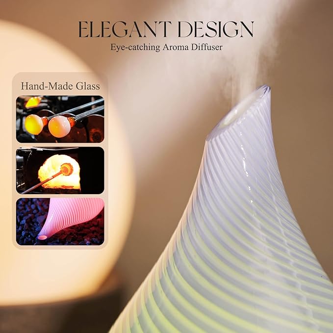 Porseme 150ml Essential Oil Diffuser Glass Color Changing Aroma Air Diffusers - Image 5