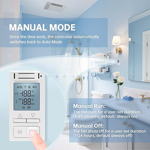 Humidity Sensor Switch, Ortis in-Wall Bathroom Fan Automated Control Switch - Image 5