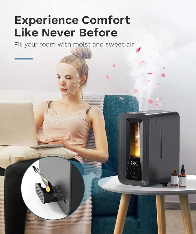 BREEZOME 6L Humidifiers for Bedroom, Cool Mist Top Fill Humidifier - Image 4